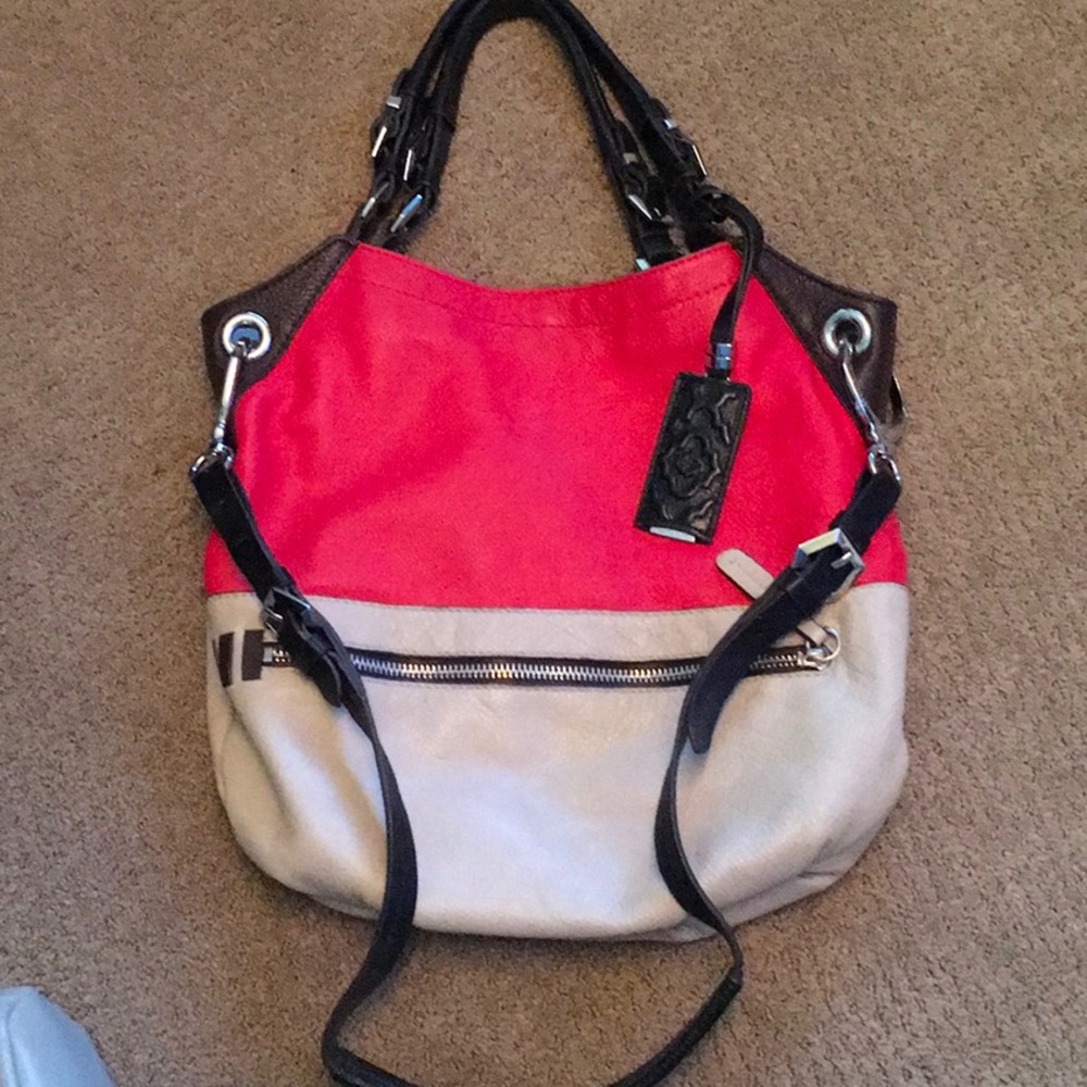 OrYanay Color Block Leather Shoulder Bag